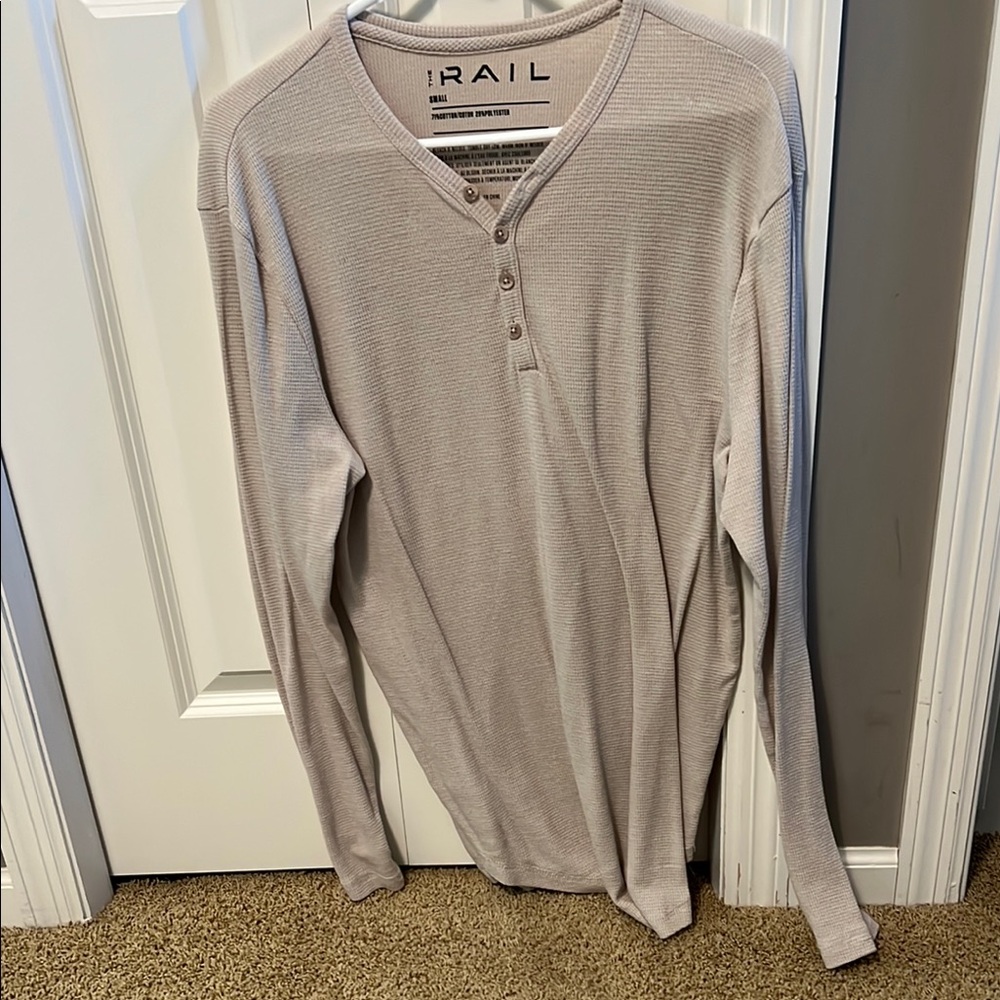 Men's Beige Henley Shirt